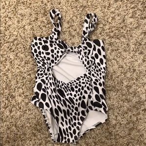 Toddler black and white swimsuit